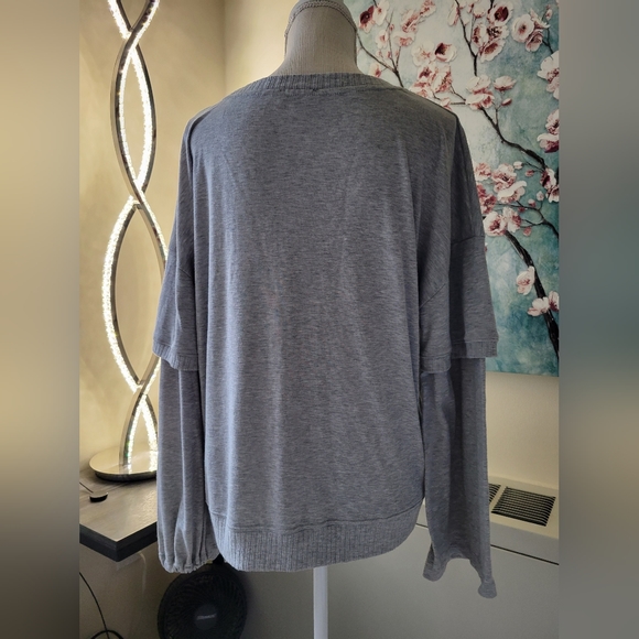 Gray and Sparkly Silver Top - Picture 6 of 10